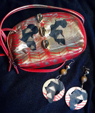 Load image into Gallery viewer, Handpainted Ankh Africa Leather Purse and Earrings Set Kargo Fresh