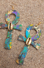 Load image into Gallery viewer, Handpainted Ankh Earrings Kargo Fresh