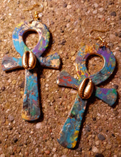 Load image into Gallery viewer, Handpainted Ankh Earrings Kargo Fresh