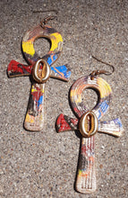 Load image into Gallery viewer, Handpainted Ankh Earrings Kargo Fresh