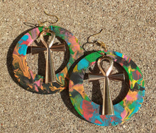 Load image into Gallery viewer, Handpainted Ankh Earrings Kargo Fresh