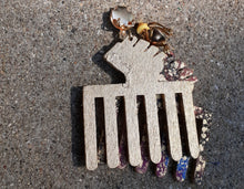 Load image into Gallery viewer, Handpainted Black Fist Afro Pick Earrings Kargo Fresh