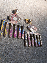 Load image into Gallery viewer, Handpainted Black Fist Afro Pick Earrings Kargo Fresh