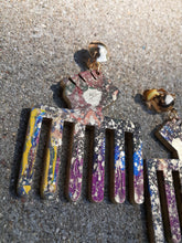 Load image into Gallery viewer, Handpainted Black Fist Afro Pick Earrings Kargo Fresh