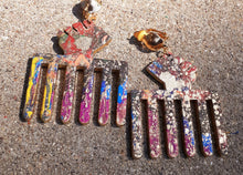 Load image into Gallery viewer, Handpainted Black Fist Afro Pick Earrings Kargo Fresh