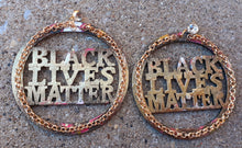Load image into Gallery viewer, Handpainted Black Lives Matter Earrings and Matching Headband Kargo Fresh