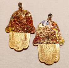 Load image into Gallery viewer, Handpainted Boho Hamsa Earrings Kargo Fresh