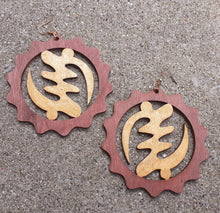 Load image into Gallery viewer, Handpainted Extra Large Gye Nyame Adinkra Earrings Kargo Fresh