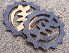 Load image into Gallery viewer, Handpainted Extra Large Gye Nyame Adinkra Earrings Kargo Fresh