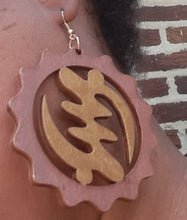 Load image into Gallery viewer, Handpainted Extra Large Gye Nyame Adinkra Earrings Kargo Fresh
