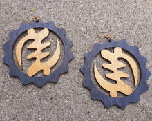 Load image into Gallery viewer, Handpainted Extra Large Gye Nyame Adinkra Earrings Kargo Fresh