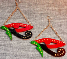 Load image into Gallery viewer, Handpainted Eye of Horus Wooden Earrings Kargo Fresh
