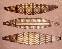 Load image into Gallery viewer, Handpainted Genuine Leather Mudcloth Print Cuff Bracelet Kargo Fresh