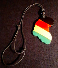 Load image into Gallery viewer, Handpainted Hand Cut Africa Symbol Mens Wooden Necklace Kargo Fresh