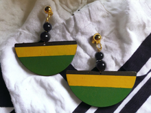 Load image into Gallery viewer, Handpainted Jamaica Flag clip on earrings Kargo Fresh
