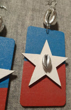 Load image into Gallery viewer, Handpainted Juneteenth Themed Wooden Earrings Kargo Fresh