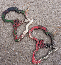 Load image into Gallery viewer, Handpainted LOVE AFRICA RBG Earrings Kargo Fresh