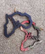 Load image into Gallery viewer, Handpainted LOVE AFRICA RBG Earrings Kargo Fresh