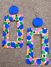 Load image into Gallery viewer, Handpainted Polka Dot Wooden Earrings Kargo Fresh
