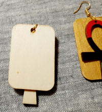 Load image into Gallery viewer, Handpainted RBG Ankh Earrings Kargo Fresh