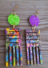 Load image into Gallery viewer, Handpainted Wooden Afro Comb Earrings Kargo Fresh