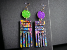 Load image into Gallery viewer, Handpainted Wooden Afro Comb Earrings Kargo Fresh