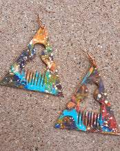Load image into Gallery viewer, Handpainted Wooden Afro Comb Earrings Kargo Fresh