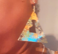 Load image into Gallery viewer, Handpainted Wooden Afro Comb Earrings Kargo Fresh