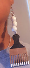 Load image into Gallery viewer, Handpainted Wooden Afro Pick Earrings Kargo Fresh