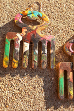 Load image into Gallery viewer, Handpainted Wooden Afro Pick Earrings Kargo Fresh