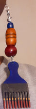 Load image into Gallery viewer, Handpainted Wooden Afro Pick Earrings Kargo Fresh