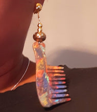 Load image into Gallery viewer, Handpainted Wooden Clip On Afro Pick Earrings Kargo Fresh