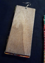 Load image into Gallery viewer, Handpainted Wooden Kente Afro Comb Earrings Kargo Fresh