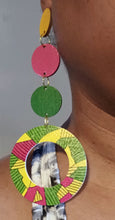 Load image into Gallery viewer, Handpainted abstract wood clip on earrings Kargo Fresh