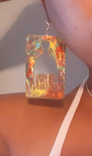 Load image into Gallery viewer, Handpainted large Wooden Asymmetric Afro Pick Earrings Kargo Fresh