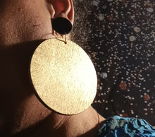 Load image into Gallery viewer, Handpainted large wood clip on earrings Kargo Fresh