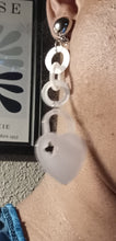 Load image into Gallery viewer, Heart and Key acrylic pop art clip on earrings Kargo Fresh