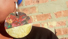 Load image into Gallery viewer, Huge 7 inch Abstract handpainted Wooden Earrings Kargo Fresh