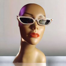 Load image into Gallery viewer, Killer Icy Thin Cat Eye Sunglasses New White Kargo Fresh