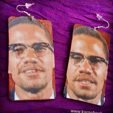 Load image into Gallery viewer, King El Hajj Malik El Shabazz Malcom X Tribute Earrings Kargo Fresh
