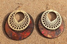 Load image into Gallery viewer, Large Abstract handpainted Wooden Earrings Kargo Fresh