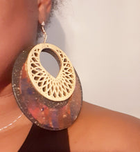 Load image into Gallery viewer, Large Abstract handpainted Wooden Earrings Kargo Fresh