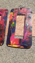 Load image into Gallery viewer, Large Abstract handpainted Wooden Square Earrings Kargo Fresh