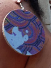Load image into Gallery viewer, Large Afrocentric Denim Earrings Kargo Fresh