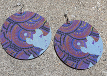 Load image into Gallery viewer, Large Afrocentric Denim Earrings Kargo Fresh