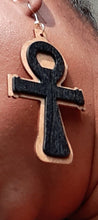 Load image into Gallery viewer, Large Classic Wooden Ankh Earrings Kargo Fresh