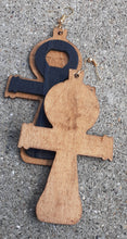 Load image into Gallery viewer, Large Classic Wooden Ankh Earrings Kargo Fresh