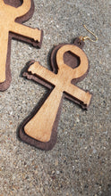 Load image into Gallery viewer, Large Classic Wooden Ankh Earrings Kargo Fresh