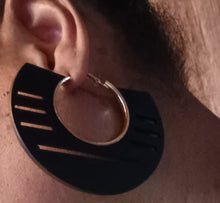 Load image into Gallery viewer, Large Modern boho Wooden Hoop Earrings Kargo Fresh