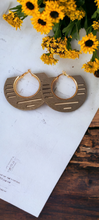 Load image into Gallery viewer, Large Modern boho Wooden Hoop Earrings Kargo Fresh